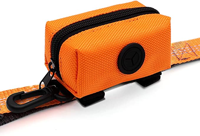 SLSON Pet Waste Bag Dispenser Zippered Pouch,Portable Dog Poop Bag Holder Leash Attachment Lightweigh